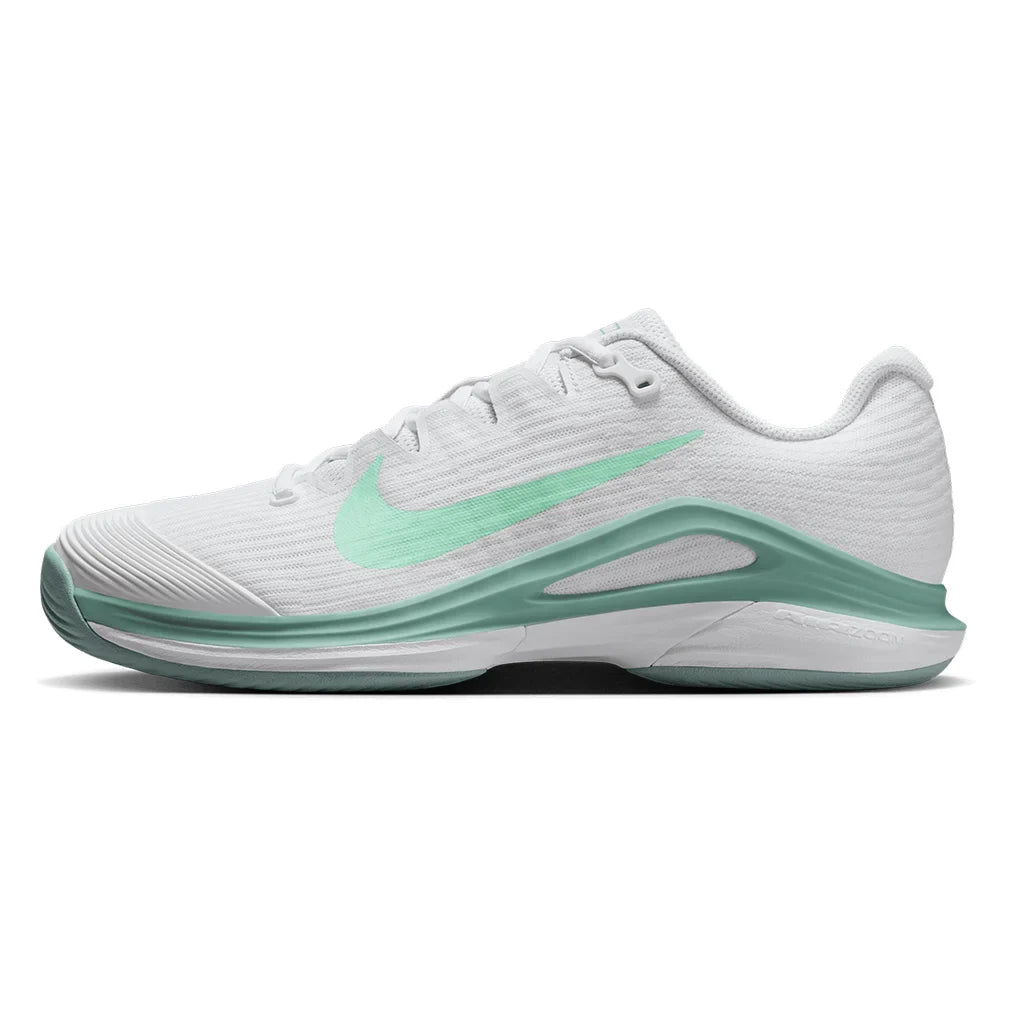Women`s Zoom Vapor 12 Tennis Shoes White and Mint Foam Footwear Nike