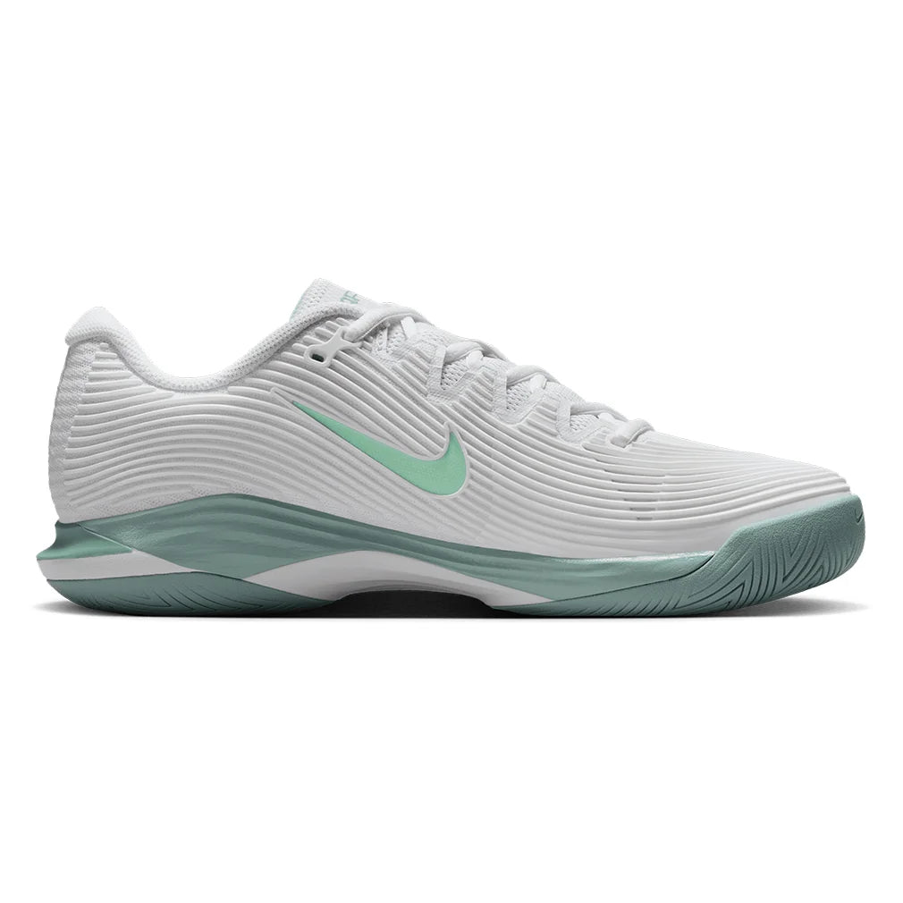 Women`s Zoom Vapor 12 Tennis Shoes White and Mint Foam Footwear Nike