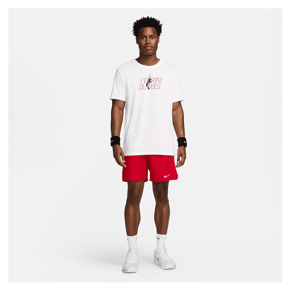 Men's Dri-fit Tennis Tee White Apparel Nike