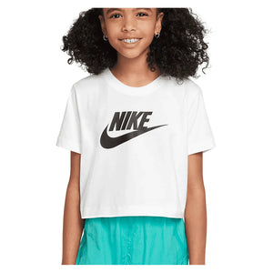 Girls` Sportswear Cropped T-Shirt White Apparel Nike