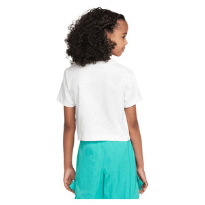 Girls` Sportswear Cropped T-Shirt White Apparel Nike