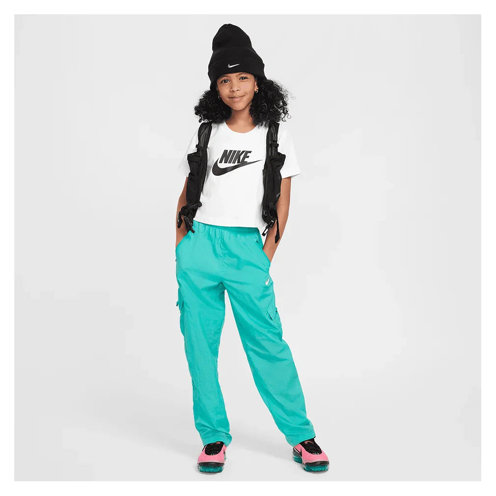 Girls` Sportswear Cropped T-Shirt White Apparel Nike