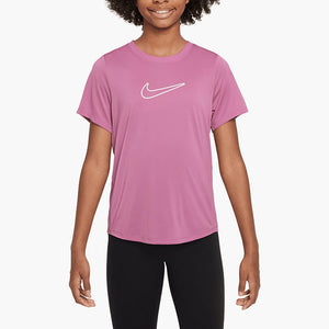 Girls' Fitted Dri-FIT Short-Sleeve Top Magic Flamingo Apparel Nike