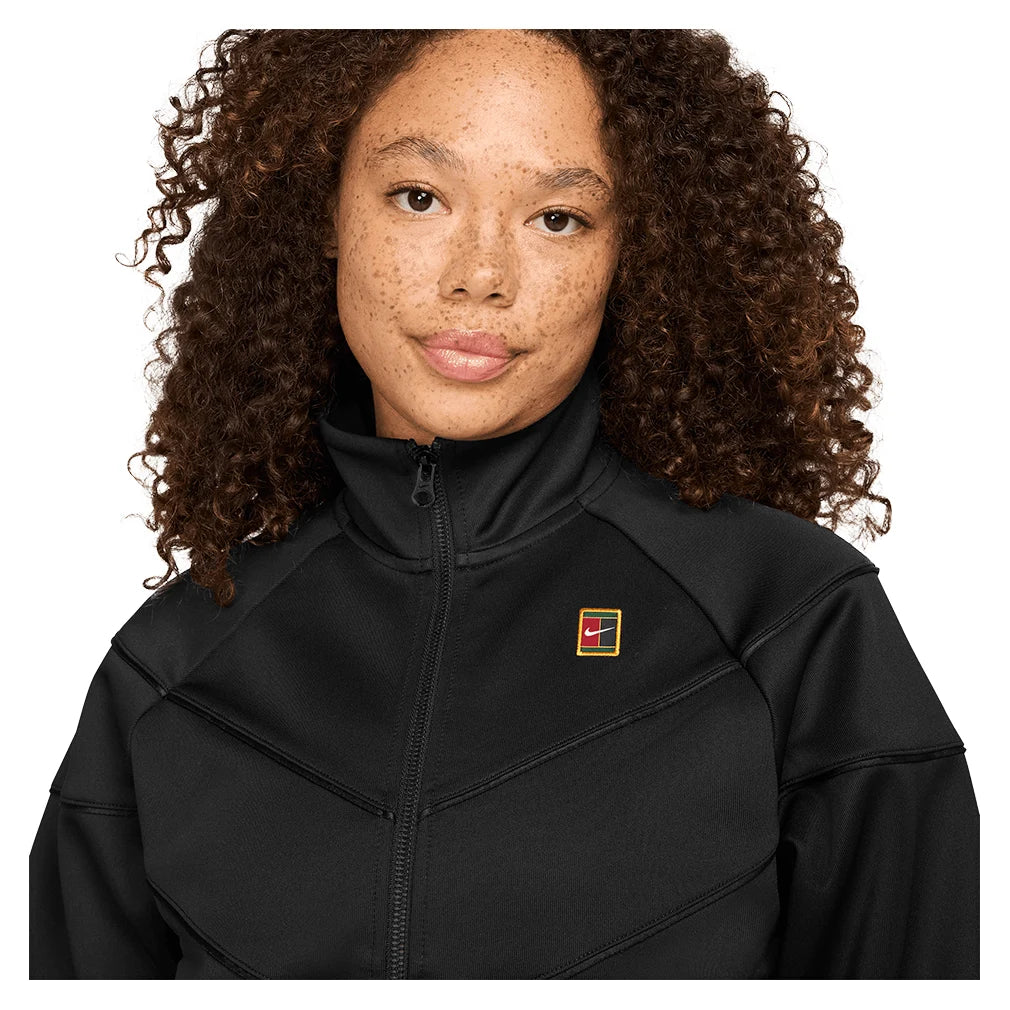 Women`s Court Dri-FIT Heritage Windrunner Poly Knit Jacket Black Apparel Nike