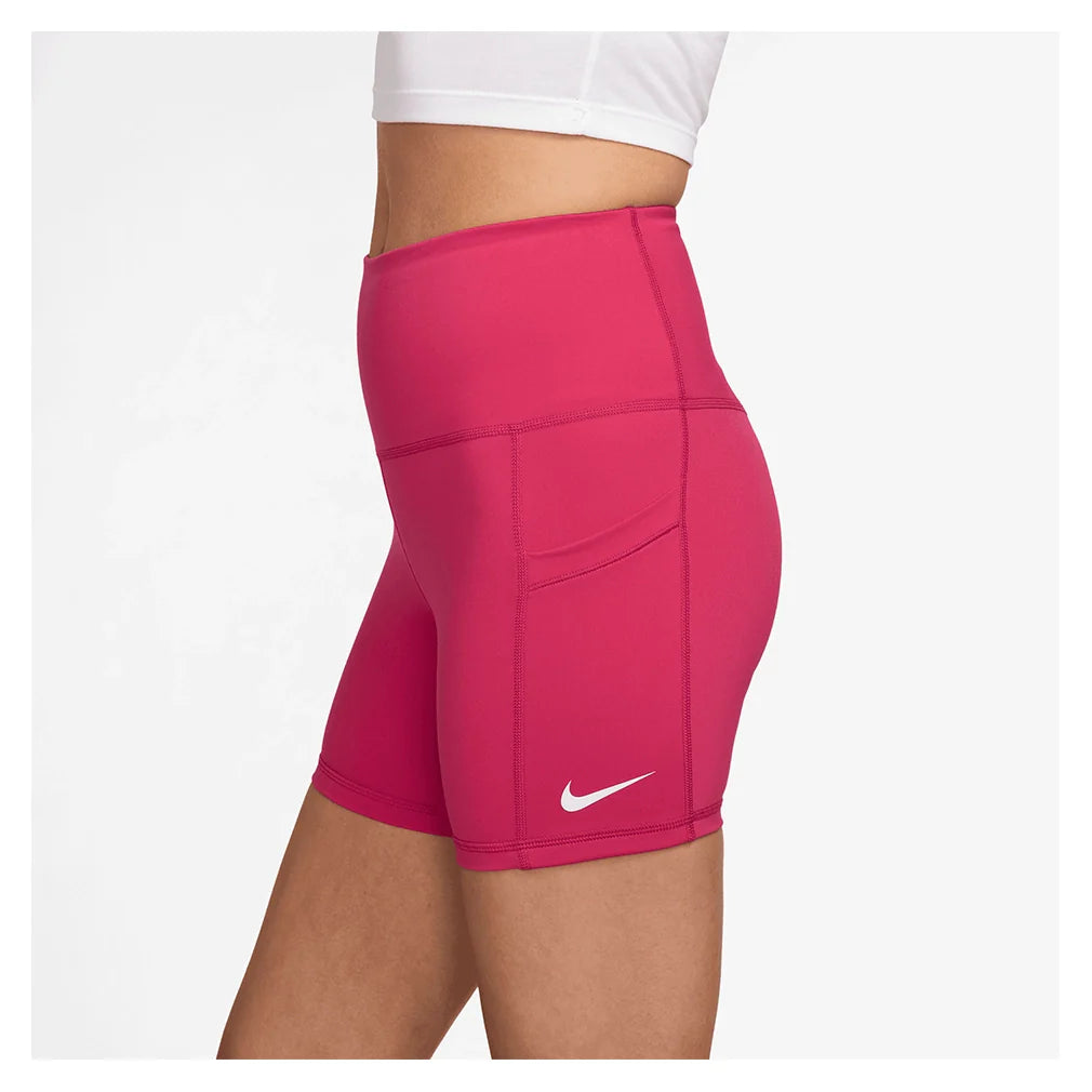 Women's Court Dri-FIT Tennis Shorts with Pockets Rush Pink and White Apparel Nike