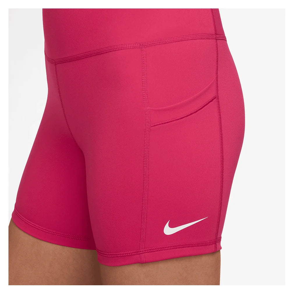 Women's Court Dri-FIT Tennis Shorts with Pockets Rush Pink and White Apparel Nike