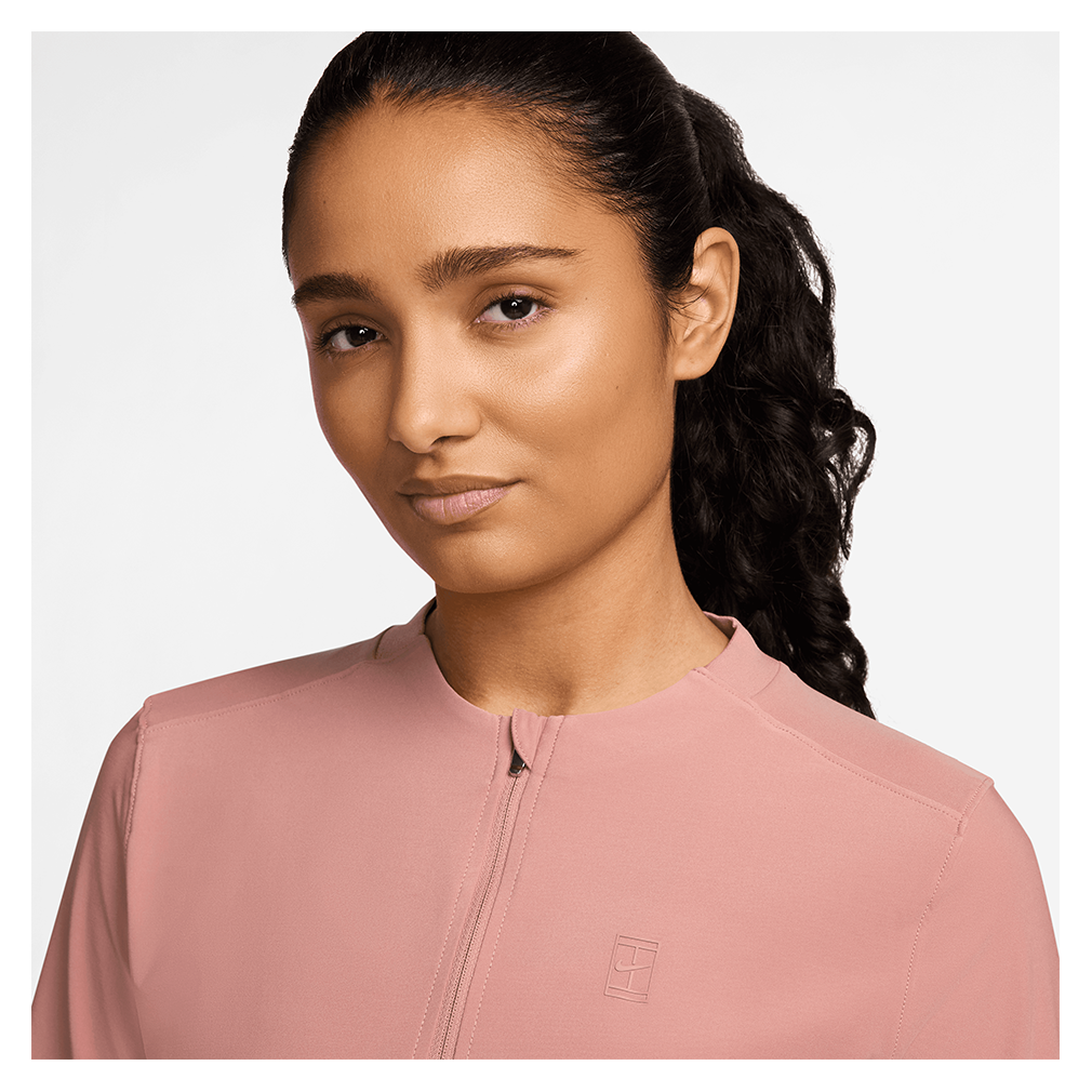 Women`s Court Dri-FIT Advantage Midlayer Long Sleeve Tennis Top Red Stardust Apparel Nike