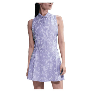 Women`s Dri-FIT Victory Sleeveless Print Tennis Polo Lilac Ice and White Apparel Nike