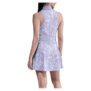 Women`s Dri-FIT Victory Sleeveless Print Tennis Polo Lilac Ice and White Apparel Nike