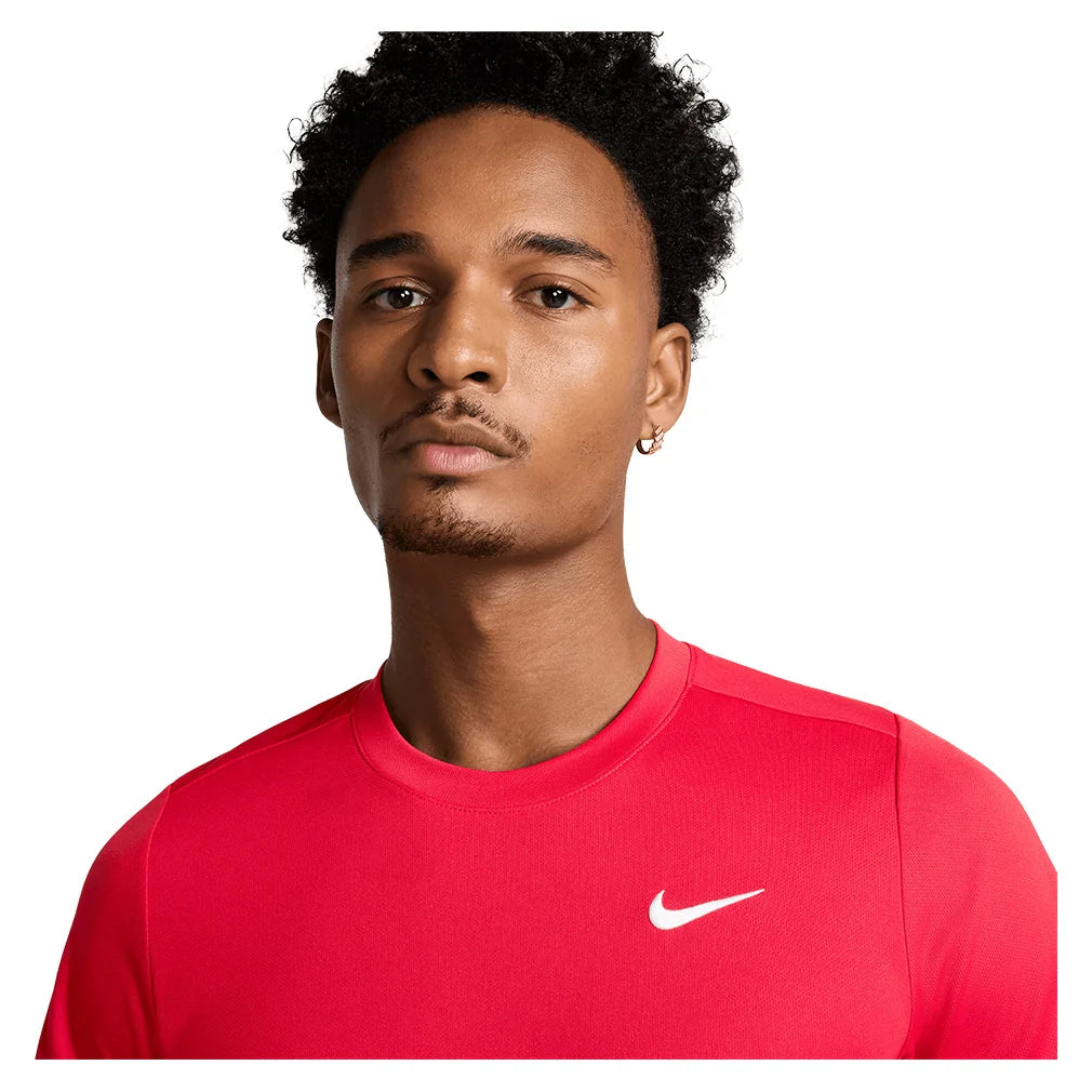 Men`s Court Dri-FIT Victory Tennis Top University Red and White Apparel Nike