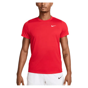 Men`s Court Dri-FIT Victory Tennis Top University Red and White Apparel Nike