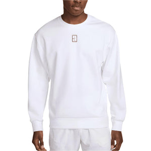 Men`s Heritage Dri-FIT Fleece Long Sleeve Tennis Top White Apparel Nike