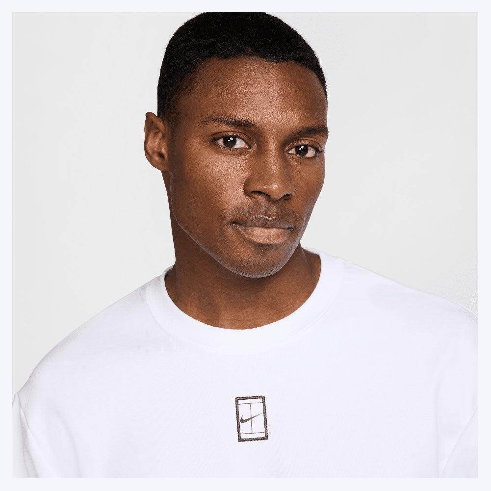 Men`s Heritage Dri-FIT Fleece Long Sleeve Tennis Top White Apparel Nike