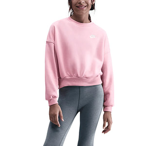 Girls' Sportswear Club Fleece Boxy Crew-Neck Sweatshirt Med Soft Pink Apparel Nike
