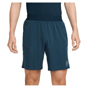 Men`s Dri-Fit Advantage 8 inch Tennis Short Armory Navy and White Apparel Nike