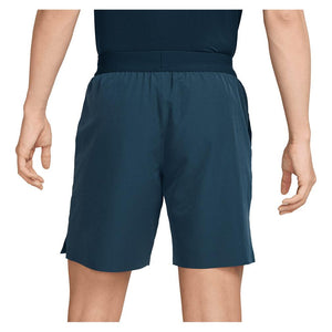 Men`s Dri-Fit Advantage 8 inch Tennis Short Armory Navy and White Apparel Nike