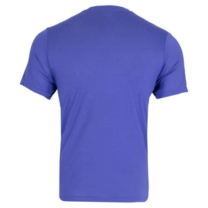 Men's Short Sleeve Asymmetric Heather Printed Tennis Crew Dazzling Blue Apparel Grand Slam