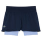Women`s On Court Lined Tennis Short Navy Blue and Delphinium Apparel Lacoste