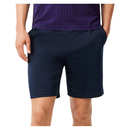 Men`s Daniil Medvedev On Court Players Mesh 8 Inch Tennis Short Navy Blue Apparel Lacoste