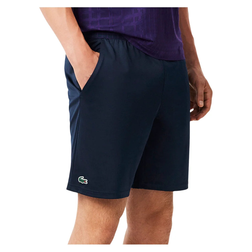 Men`s Daniil Medvedev On Court Players Mesh 8 Inch Tennis Short Navy Blue Apparel Lacoste