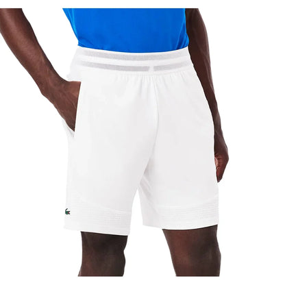 Men`s On Court Unlined Tennis Short Blanc Apparel Lacoste