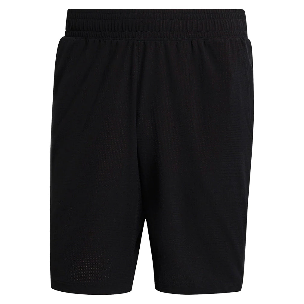 Men`s Ergo 7 Inch Tennis Short Black and White Apparel Adidas