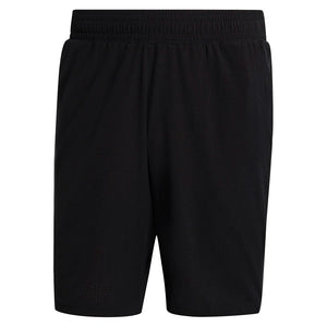 Men`s Ergo 7 Inch Tennis Short Black and White Apparel Adidas