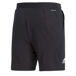 Men`s Ergo 7 Inch Tennis Short Black and White Apparel Adidas