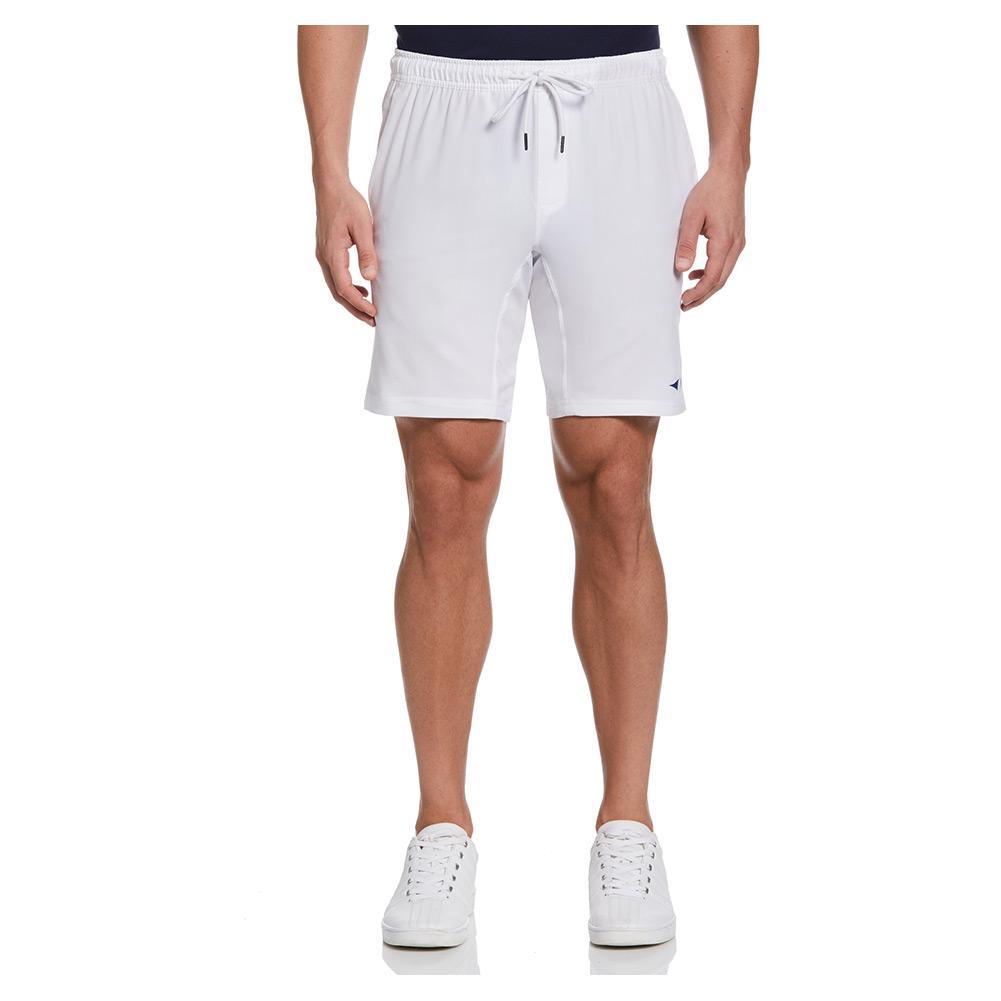 Men`s Solid Athletic 9 Inch Tennis Short Bright White Apparel Grand Slam