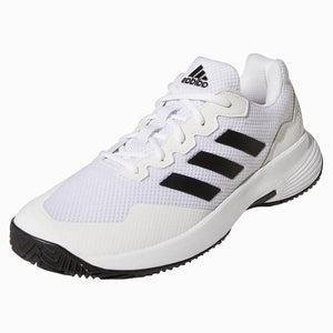 Men`s GameCourt 2 Tennis Shoes Footwear White and Core Black Footwear Adidas