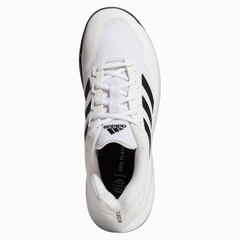 Men`s GameCourt 2 Tennis Shoes Footwear White and Core Black Footwear Adidas