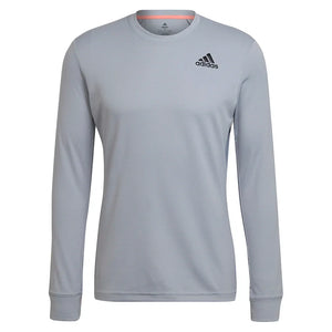 Men`s Freelift Long Sleeve Tennis Top Halo Silver Apparel Adidas