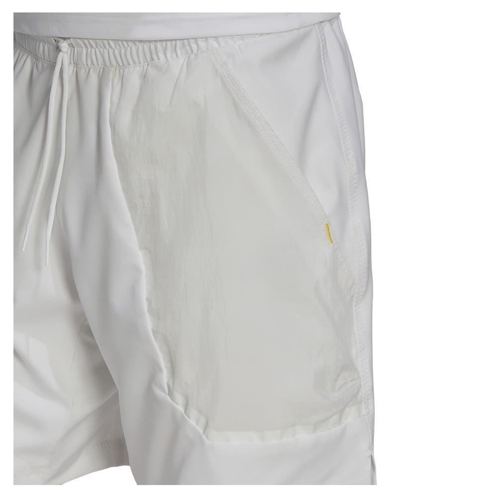 Men's London 7 Inch 2 in 1 Tennis Short White Apparel Adidas