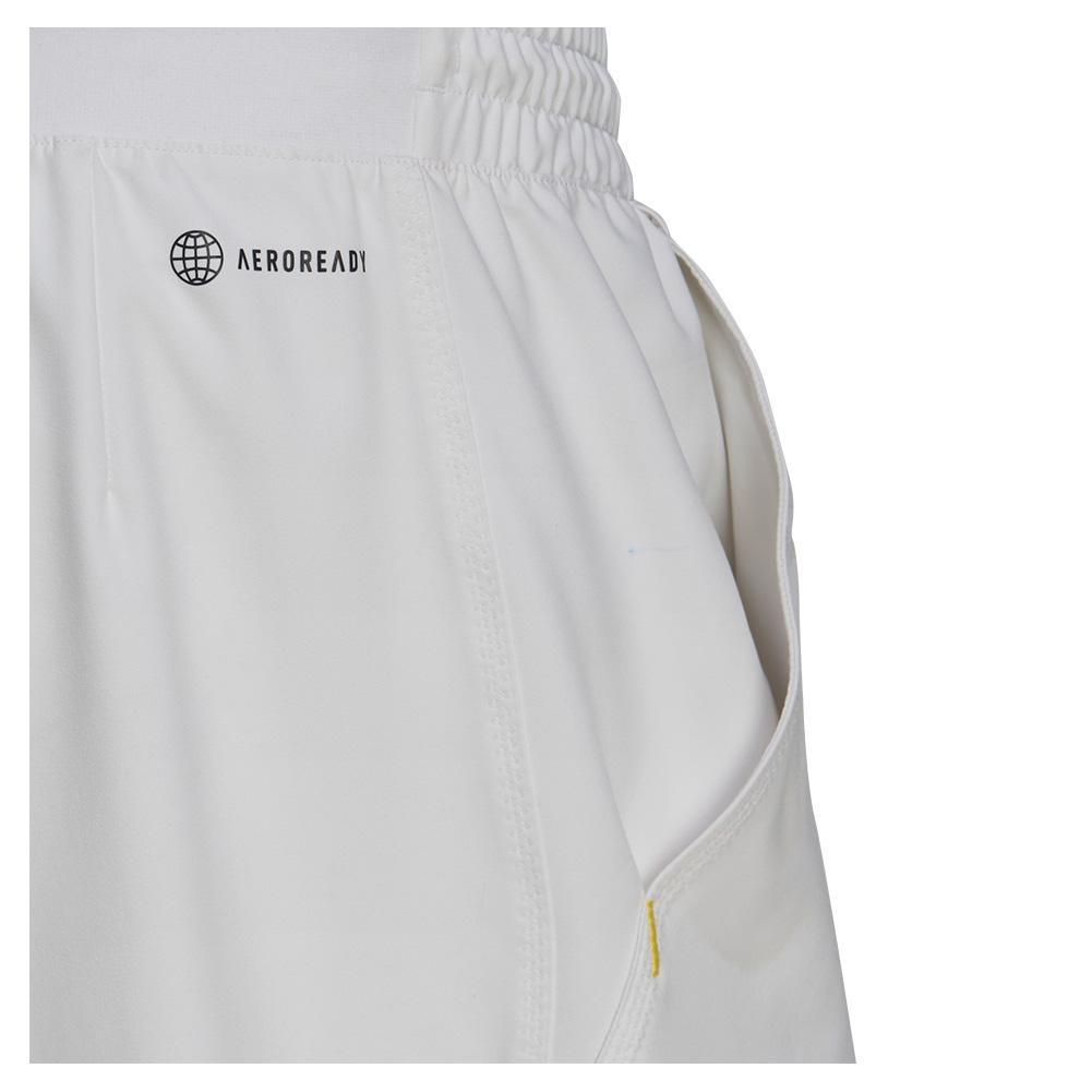 Men's London 7 Inch 2 in 1 Tennis Short White Apparel Adidas