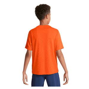 Boys' Dri-Fit Multi Short Sleeve Training Top Safety Orange and White Apparel Nike