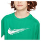 Boys` Dri-FIT Multi Short Sleeve Training Top Stadium Green and White Apparel Nike