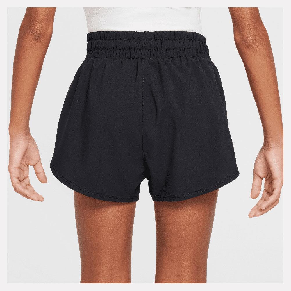 Girls' One Dri-Fit 2in1 3 inch Tennis Shorts Black and White Apparel Nike