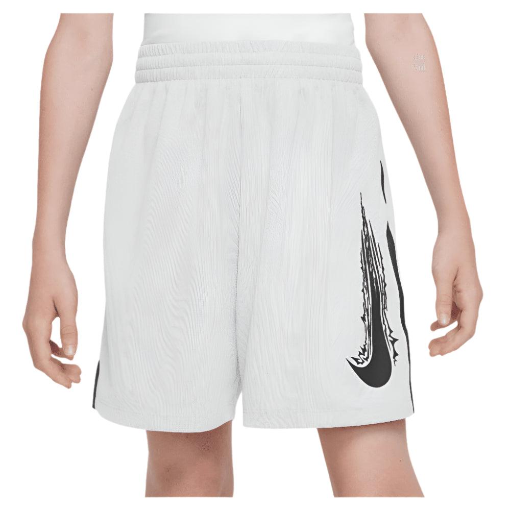 Boys' Dri-Fit Multi Woven Tennis Short White and Black Apparel Nike