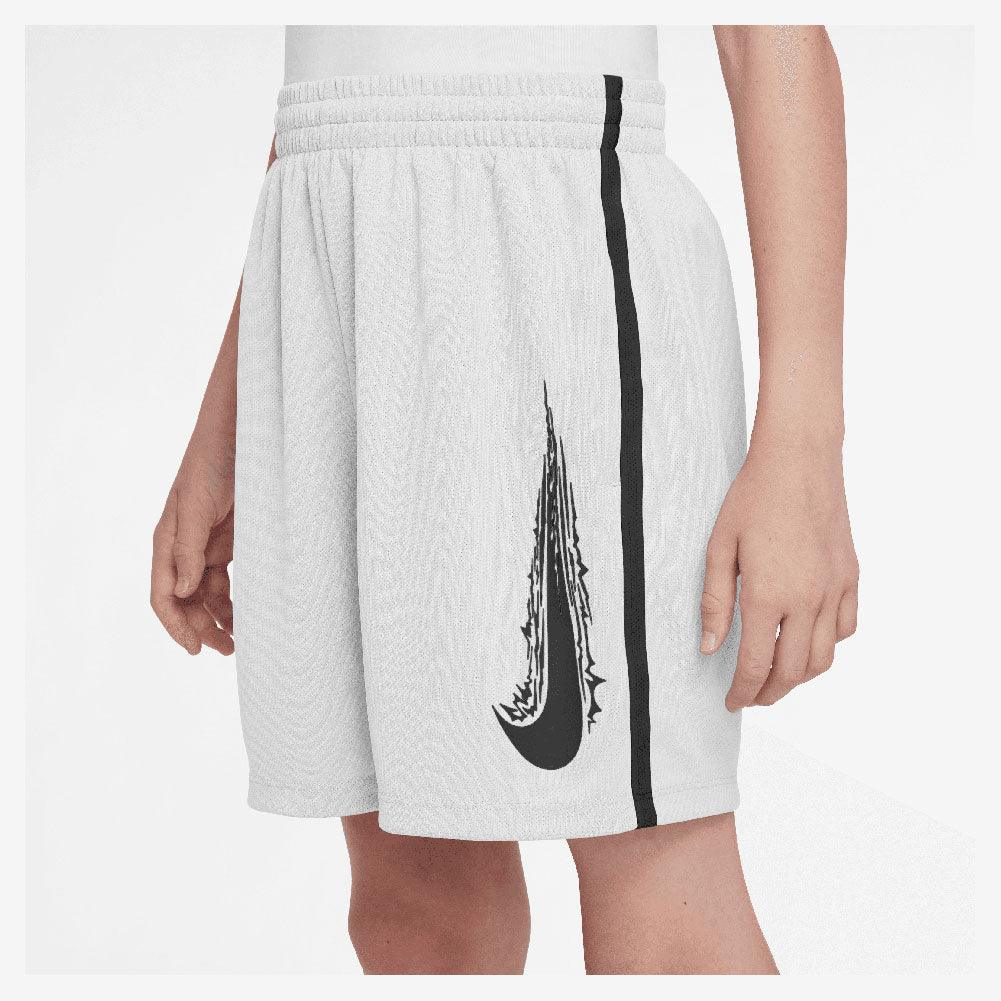 Boys' Dri-Fit Multi Woven Tennis Short White and Black Apparel Nike