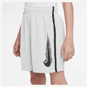 Boys' Dri-Fit Multi Woven Tennis Short White and Black Apparel Nike
