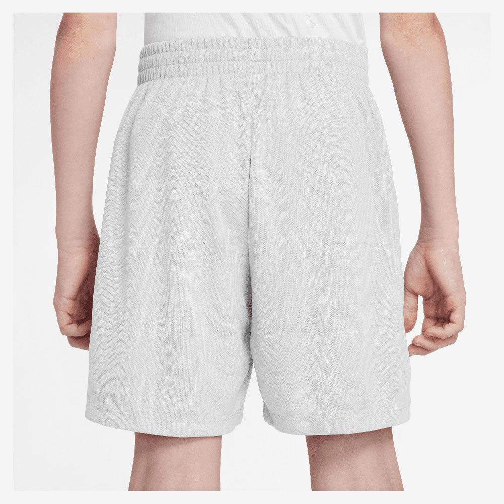 Boys' Dri-Fit Multi Woven Tennis Short White and Black Apparel Nike