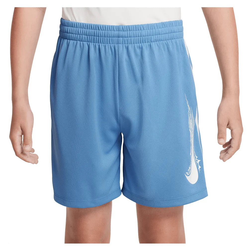 Boys` Dri-FIT Multi Woven Training Short Blue Beyond and White Apparel Nike