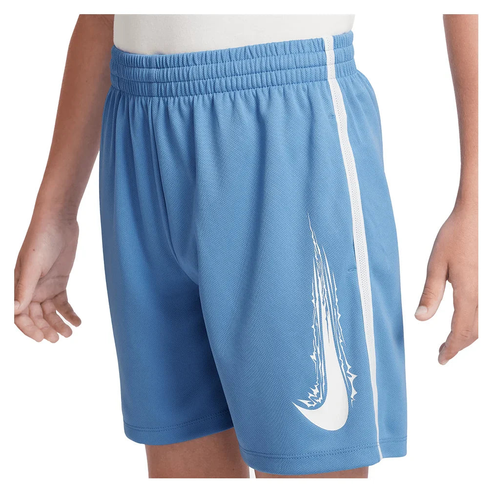 Boys` Dri-FIT Multi Woven Training Short Blue Beyond and White Apparel Nike