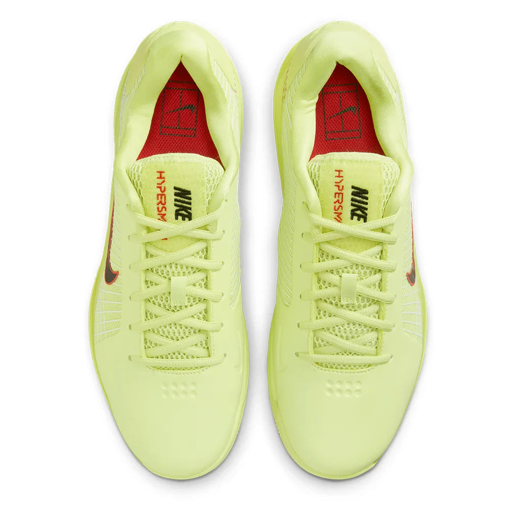 Men`s Vapor 12 Hypersmash Tennis Shoes Light Lemon Twist and Black Footwear Nike
