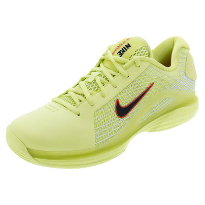 Men`s Vapor 12 Hypersmash Tennis Shoes Light Lemon Twist and Black Footwear Nike