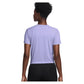 Women`s One Classic Twist Short Sleeve Top Lilac Ice and Black Apparel Nike