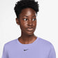 Women`s One Classic Twist Short Sleeve Top Lilac Ice and Black Apparel Nike