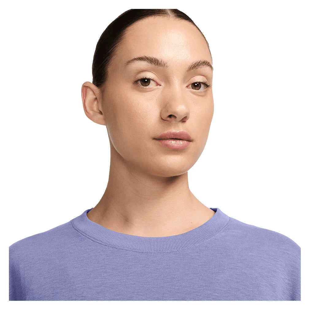 Women`s One Relaxed Dri-FIT Cropped Short Sleeve Top Lilac Ice and Clear Apparel Nike
