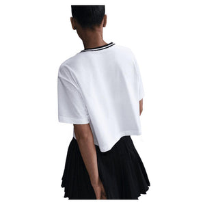 Women`s Dri-Fit Short Sleeve Cropped Tennis Top White Apparel Nike