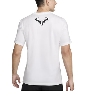 Men's Rafa Cotton Short Sleeve Tennis Top White Apparel Nike